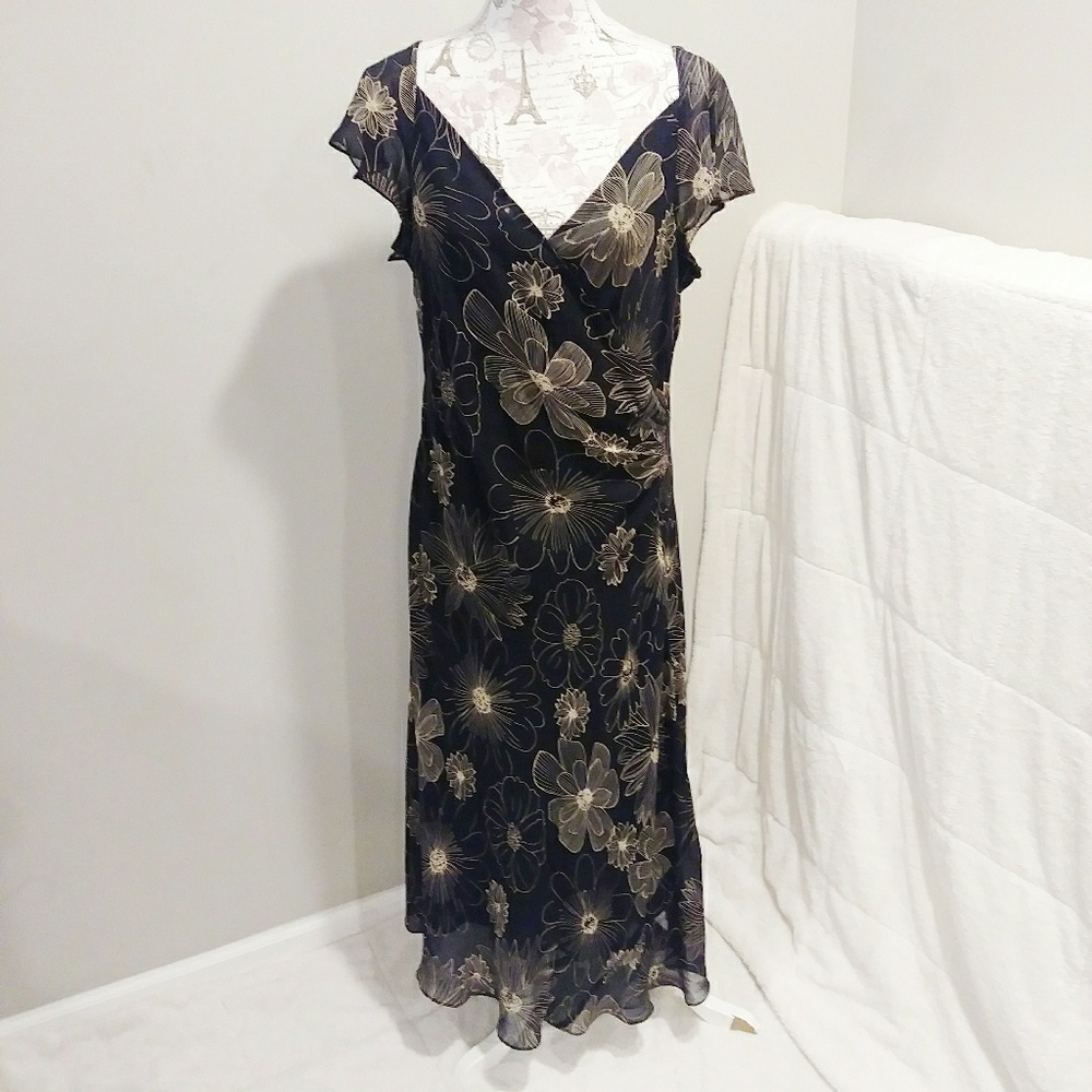 Maggy London Silk Faux Wrap Dress